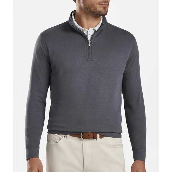 Peter Millar Gray Quarter-Zip Sweatshirt - Picture 1 of 9